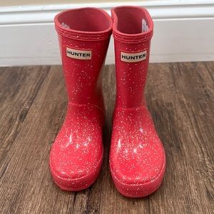 Hunter toddler boots pink glitter
